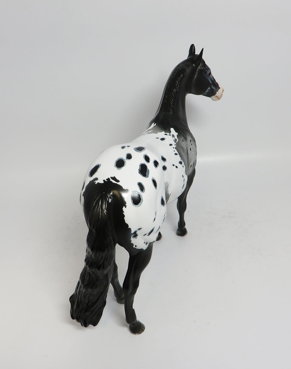 GIVE A HOOT-OOAK BLACK LEOPARD APPALOOSA ISH MODEL HORSE MIDWEST FAIR 2018