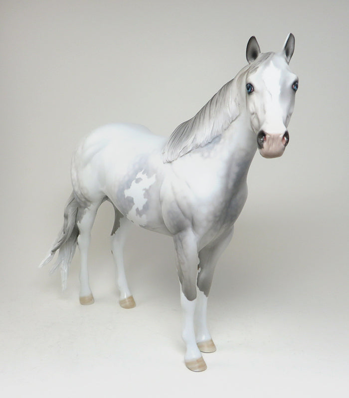 GETTING IMPULSIVE - OOAK DAPPLE GREY PAINT MODEL HORSE - 2/12