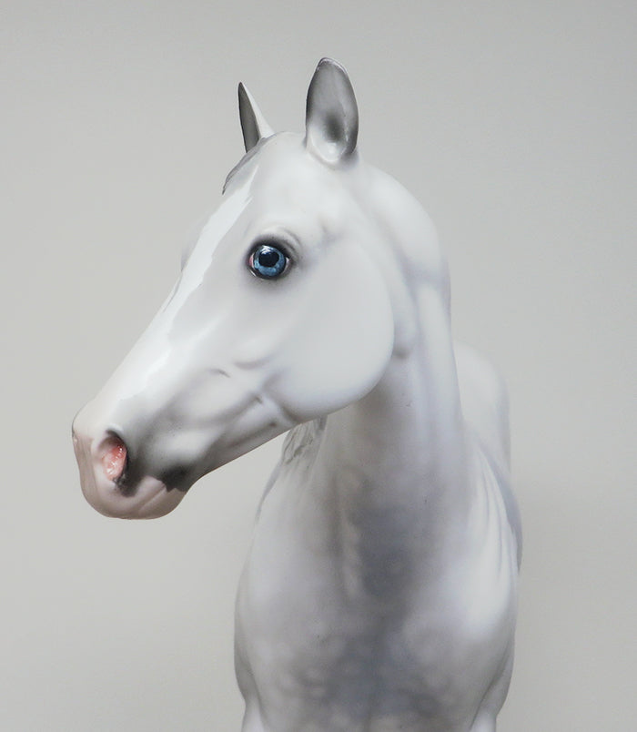 GETTING IMPULSIVE - OOAK DAPPLE GREY PAINT MODEL HORSE - 2/12