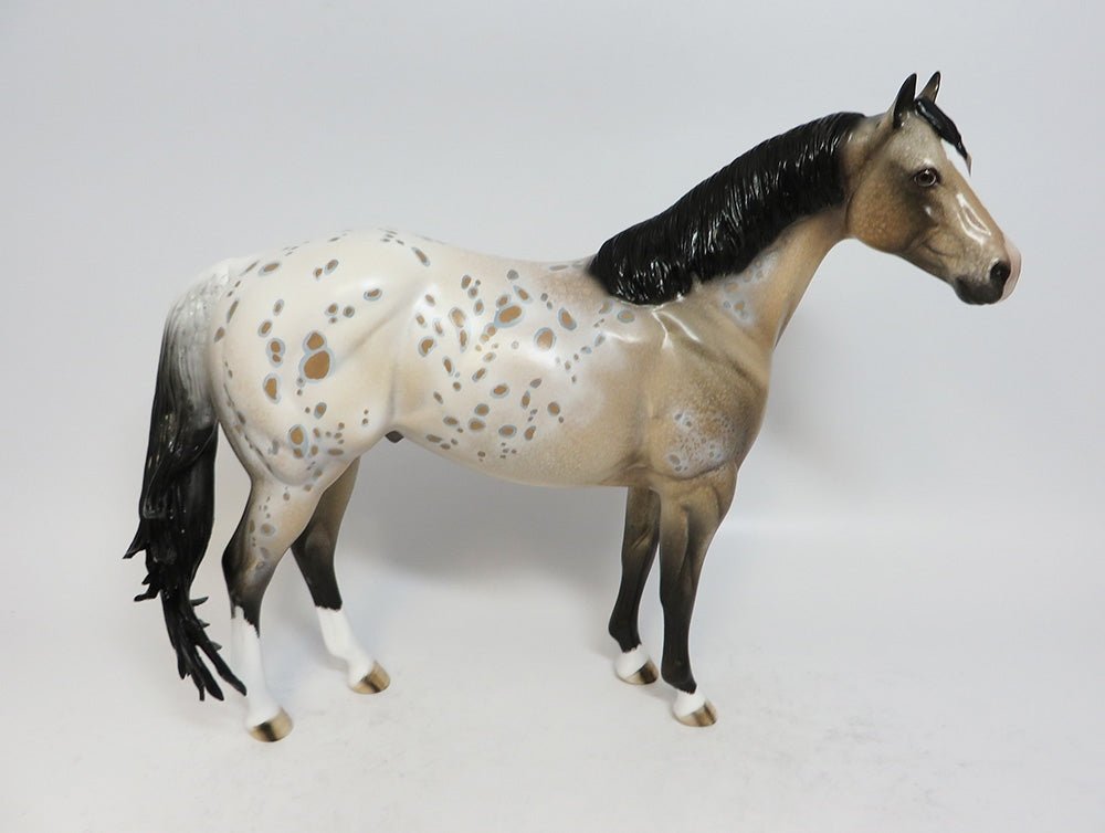 SUPER BOWL RING - OOAK BUCKSKIN APPALOOSA ISH MODEL HORSE BY DAWN SUPER BOWL SALE 2018