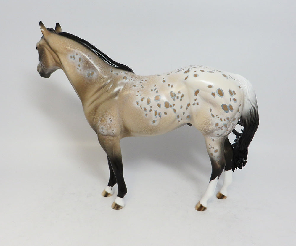 SUPER BOWL RING - OOAK BUCKSKIN APPALOOSA ISH MODEL HORSE BY DAWN SUPER BOWL SALE 2018