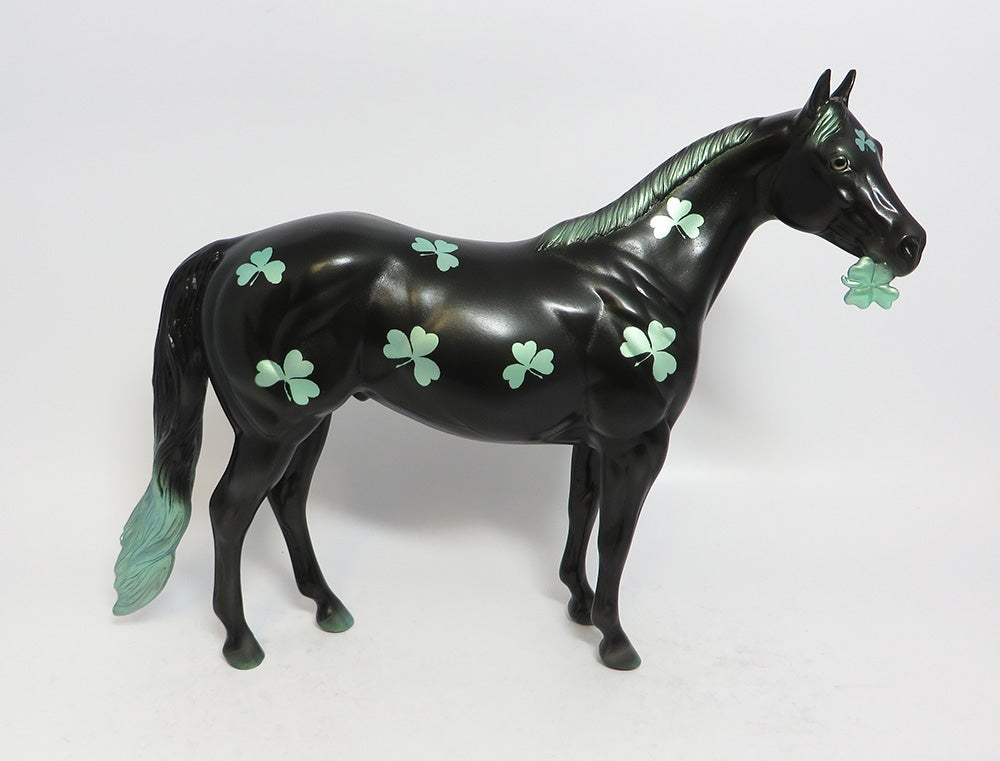 GREENLEE-OOAK BLACK ST PATTYS DAY DECORATOR ISH MODEL HORSE SUPER BOWL SALE 2018