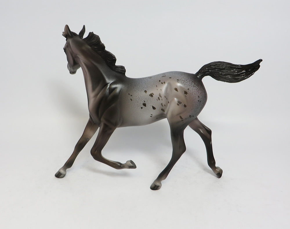 CHEERLEADER - OOAK DARK GREY APPALOOSA YEARLING MODEL HORSE BY DAWN QUICK SUPER BOWL SALE 2018