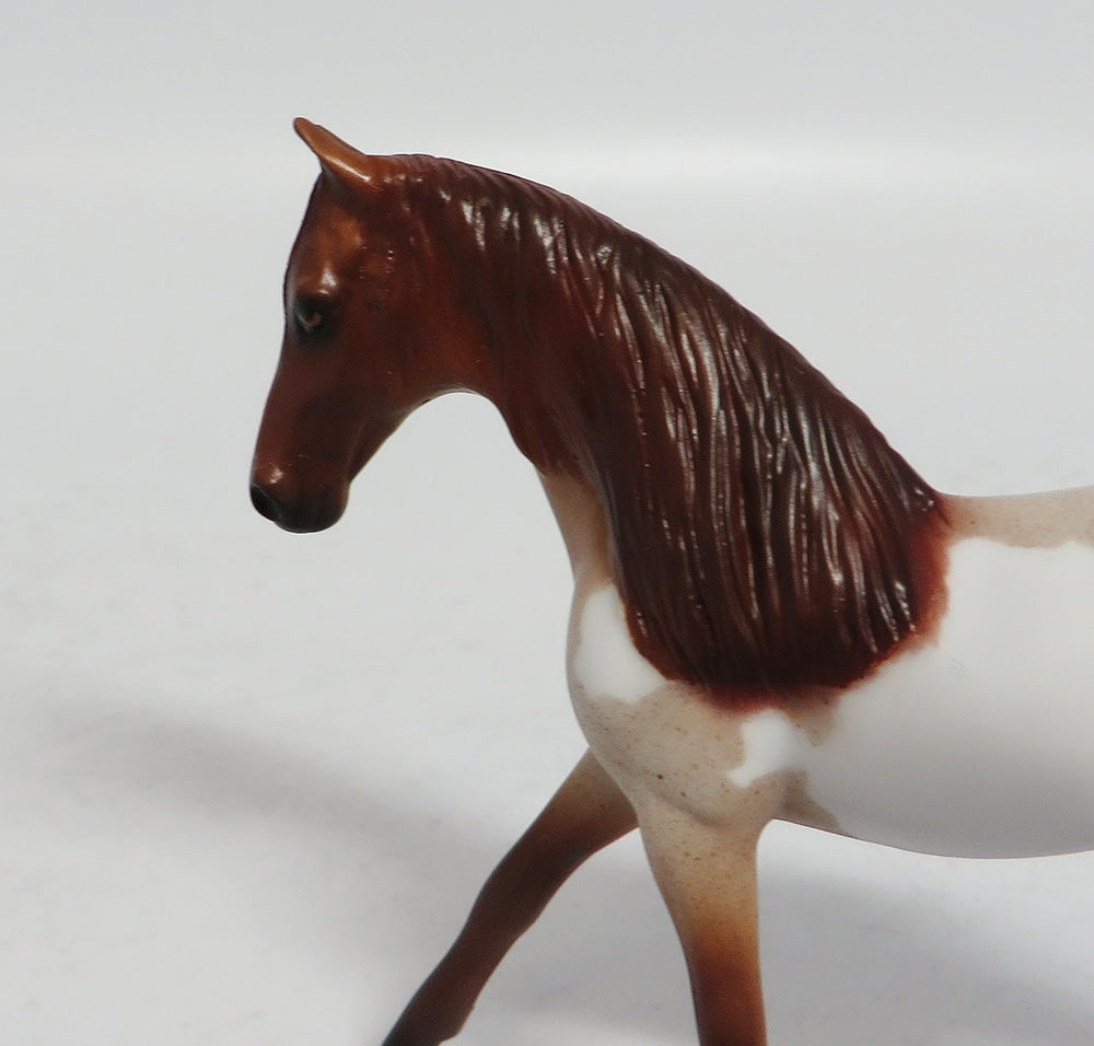 RUMBLE - OOAK RED ROAN PINTO WARMBLOOD CHIP BY TANSLEY