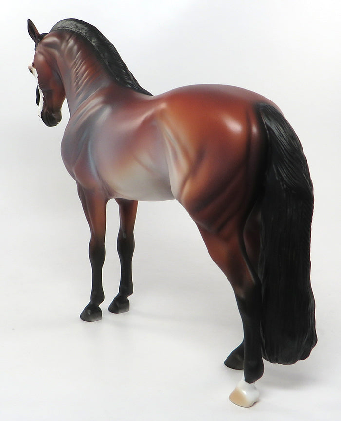HOMBRE PINTADO "Painted Man"-OOAK SILVER BLOOD BAY ANDALUSIAN MODEL HORSE 8/19