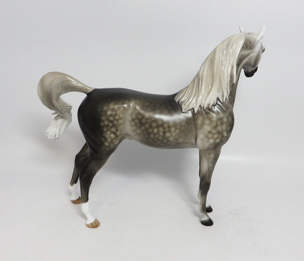 LEFTY ROGAN - OOAK STAR DAPPLE GREY ARABIAN MODEL HORSE BY SHERYL