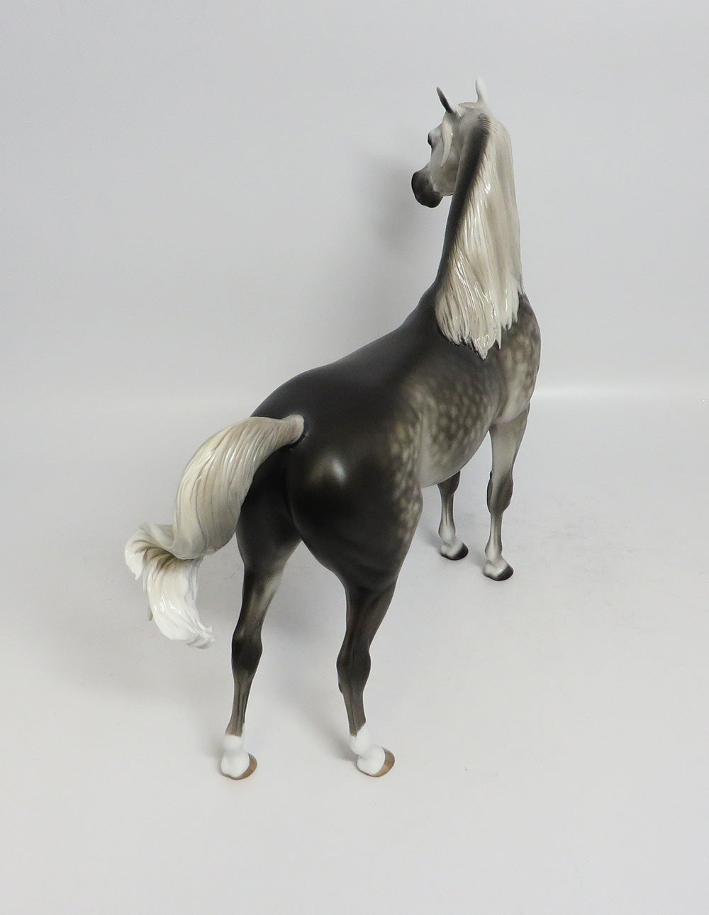 LEFTY ROGAN - OOAK STAR DAPPLE GREY ARABIAN MODEL HORSE BY SHERYL