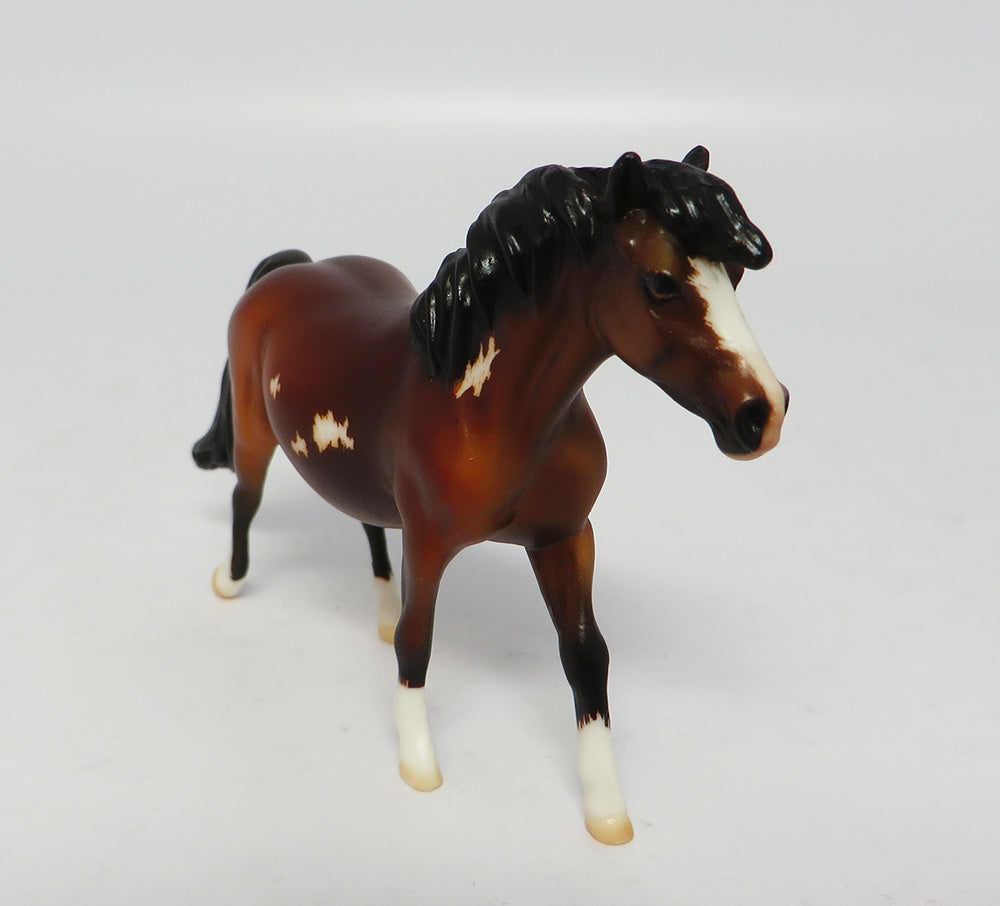 FRENCH FRY-OOAK PONY BAY ETCHED PAINT MODEL HORSE EQ 2017