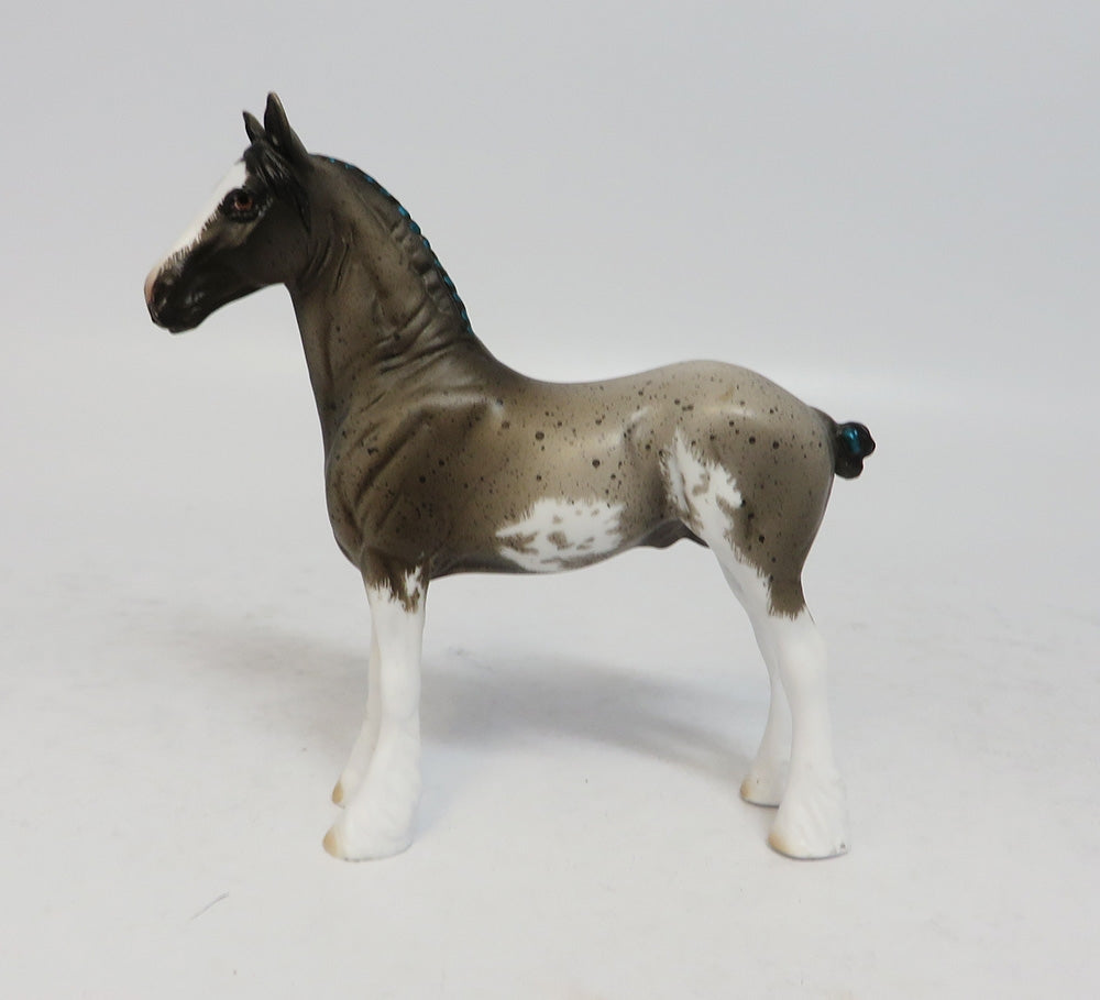 GO FOR THE WIN - OOAK BLUE ROAN PINTO CHIP BY DAWN QUICK SUPER BOWL SALE 2018