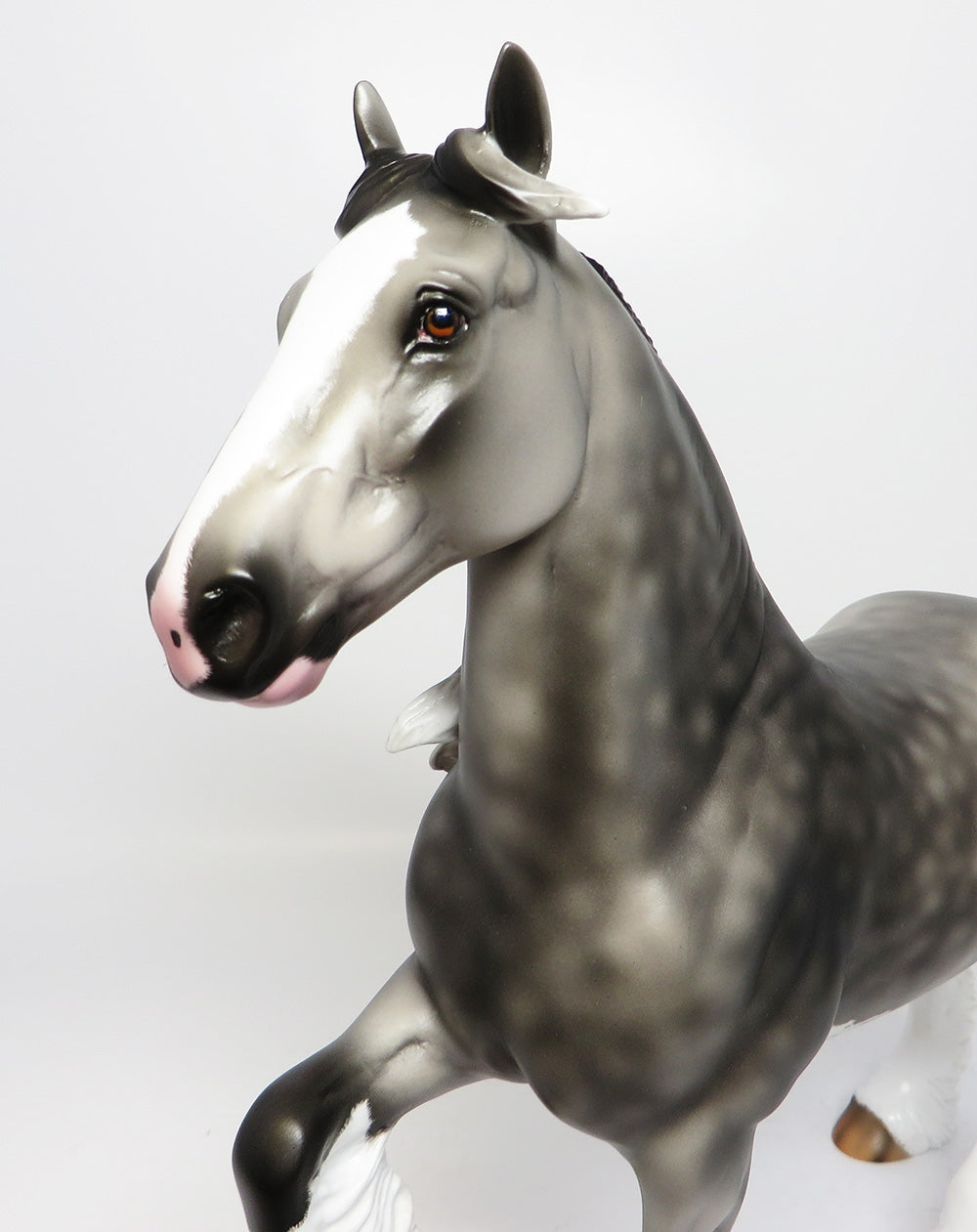 IMA BOBBY-OOAK DAPPLED GREY PINTO TROTTING DRAFTER GELDING MODEL HORSE 06/30/17