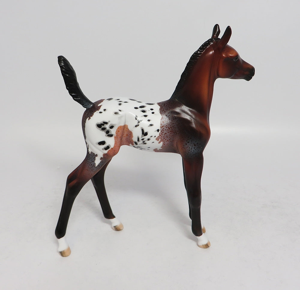 JIGGY- LE-5 BAY APPALOOSA FOAL MODEL HORSE SUPER BOWL SALE 2018