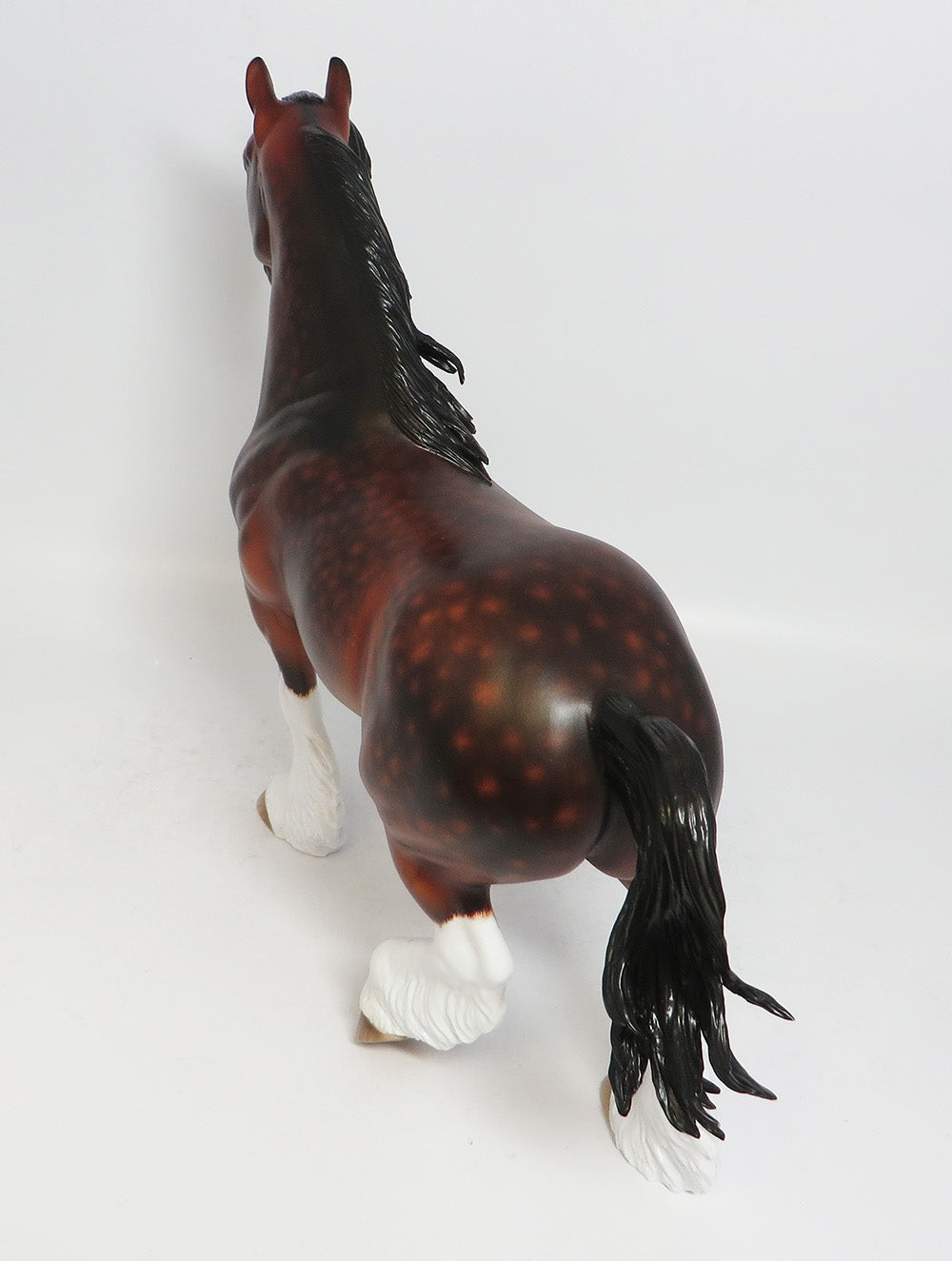 THE SENTINEL-OOAK DAPPLE BAY TROTTING DRAFTER MODEL HORSE BY SHERYL LEISURE