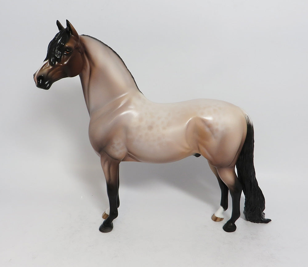 RISE AND SHINE-OOAK BAY ROAN MORGAN MODEL HORSE BY SHERYL LEISURE