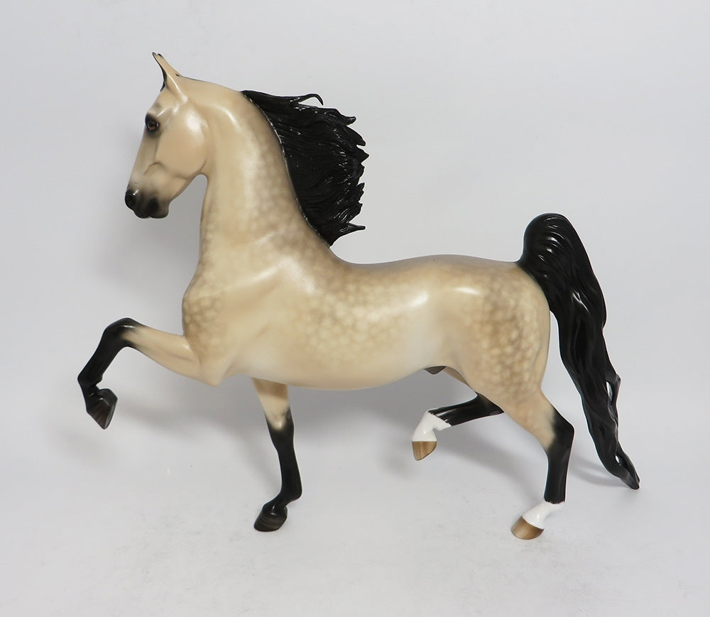 ROYALE WALTZ-OOAK PALE BUCKSKIN SADDLEBRED MODEL HORSE BY SHERYL LEISURE