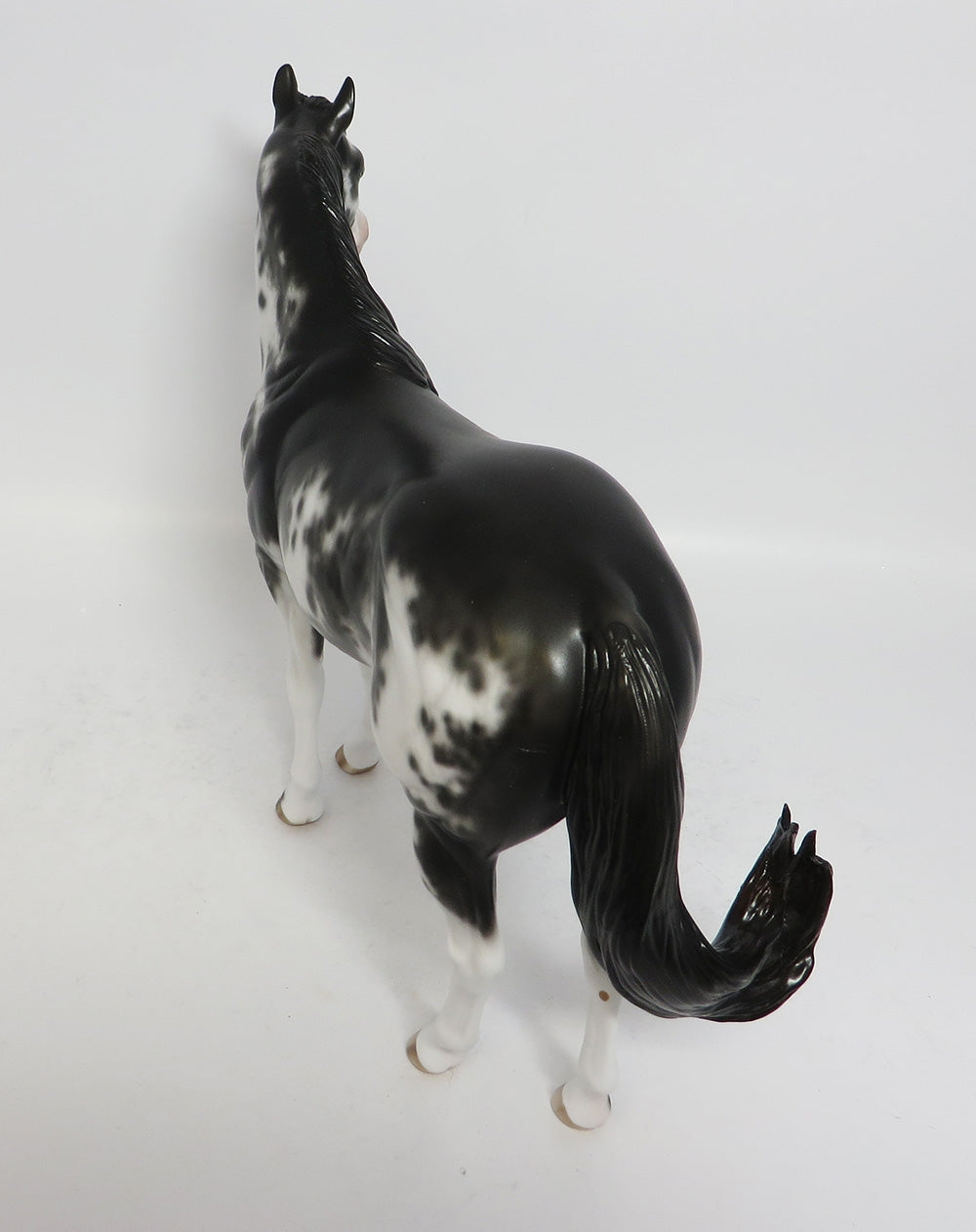 MORELLI-OOAK BLACK SABINO ISH MODEL HORSE BY SHREYL LEISURE