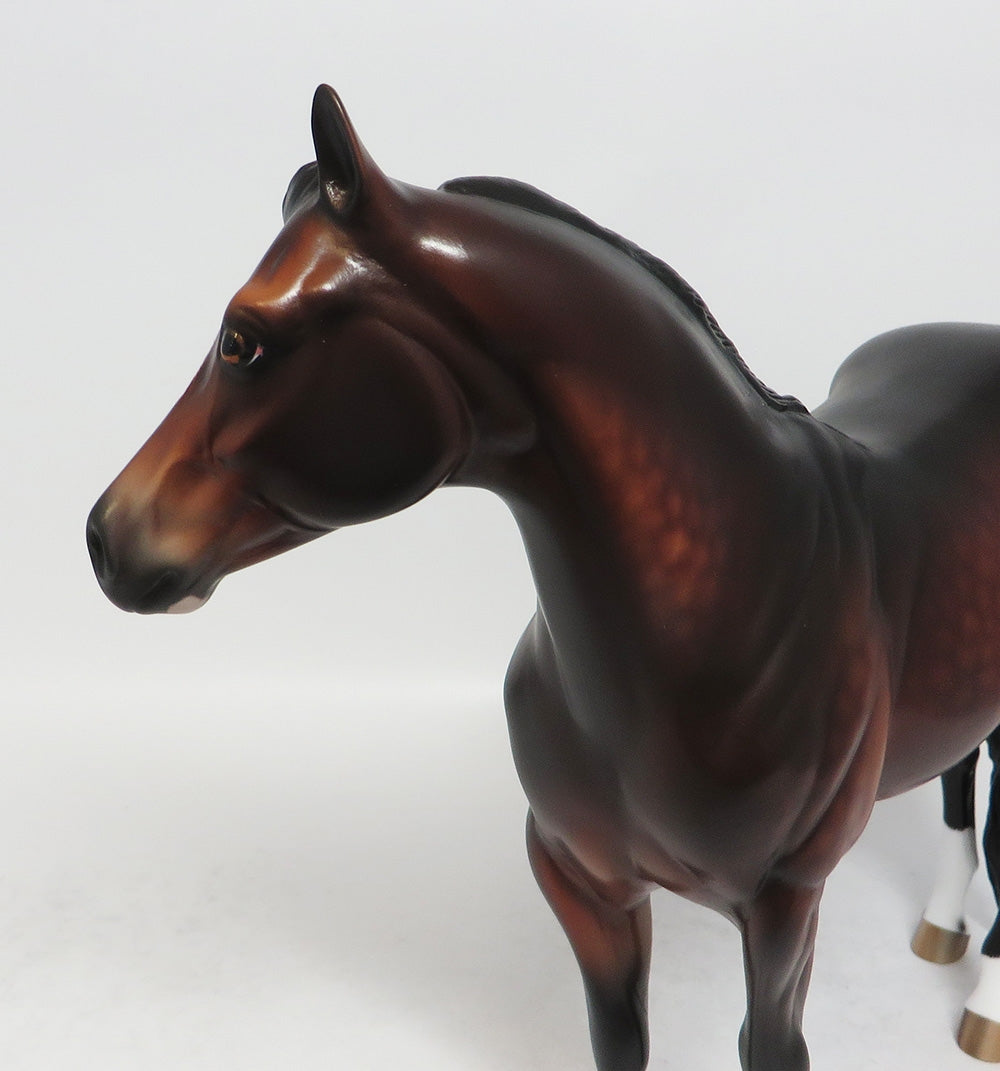 DUKE VALENTINE-OOAK STAR DAPPLE BAY ISH MODEL HORSE BY SHERYL LEISURE