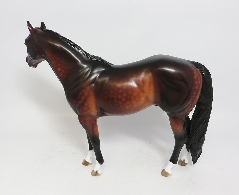 DUKE VALENTINE-OOAK STAR DAPPLE BAY ISH MODEL HORSE BY SHERYL LEISURE