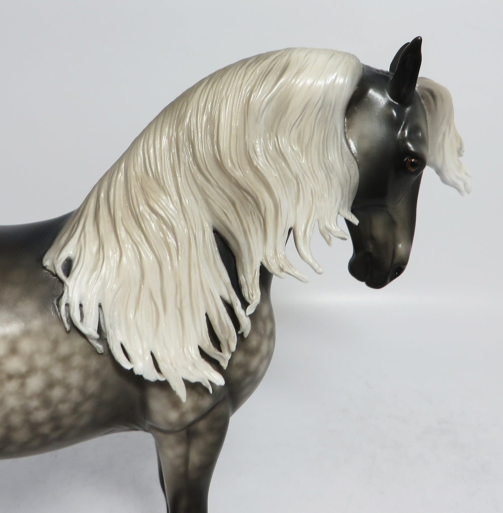 LUCIUS-OOAK STAR DAPPLE GREY ANDALUSIAN MODEL HORSE BY SHERYL LEISURE