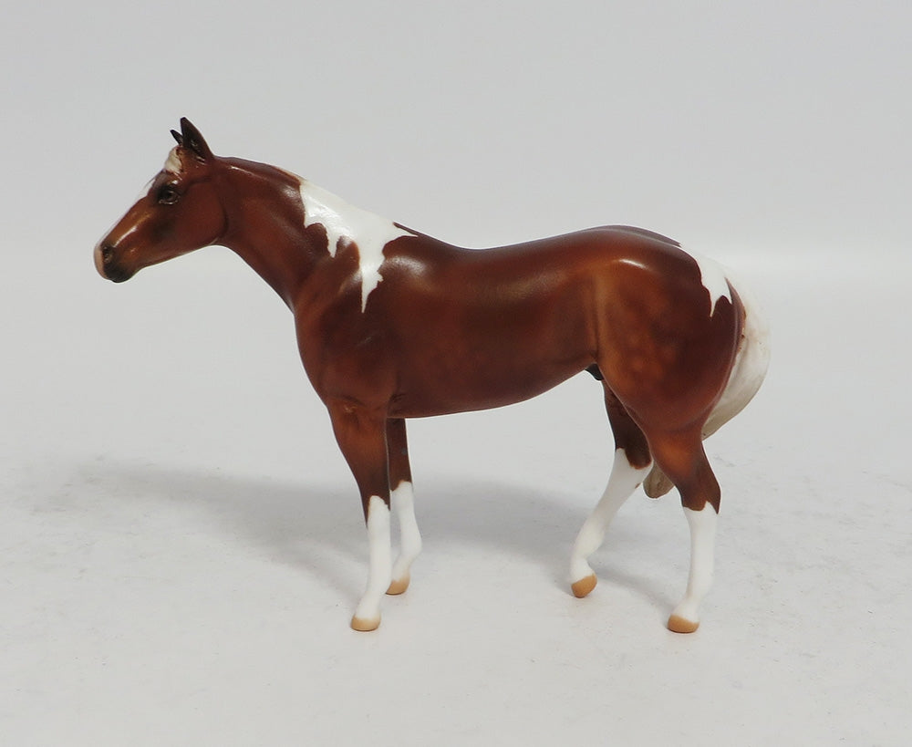 MINI ME NEIGH SAYER - LE 9 CHESTNUT PINTO ISH MODEL HORSE SUPER BOWL SALE 2018