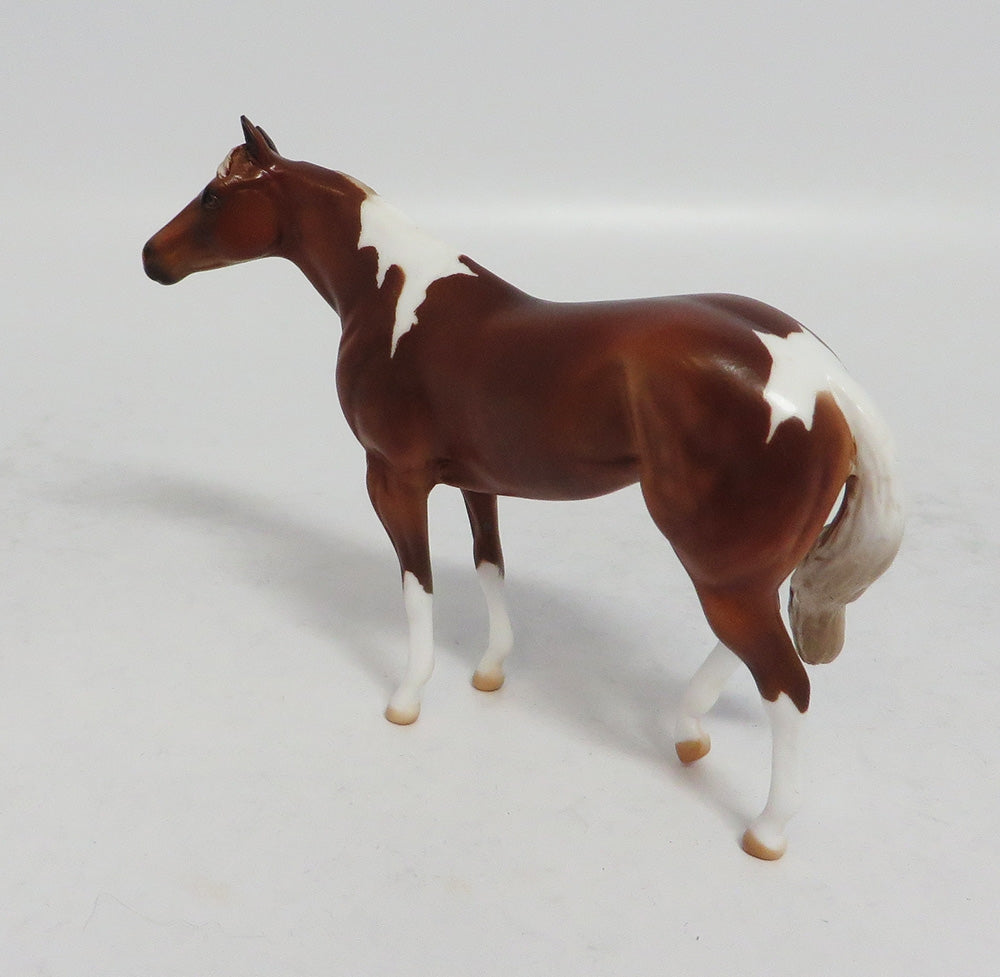 MINI ME NEIGH SAYER - LE 9 CHESTNUT PINTO ISH MODEL HORSE SUPER BOWL SALE 2018