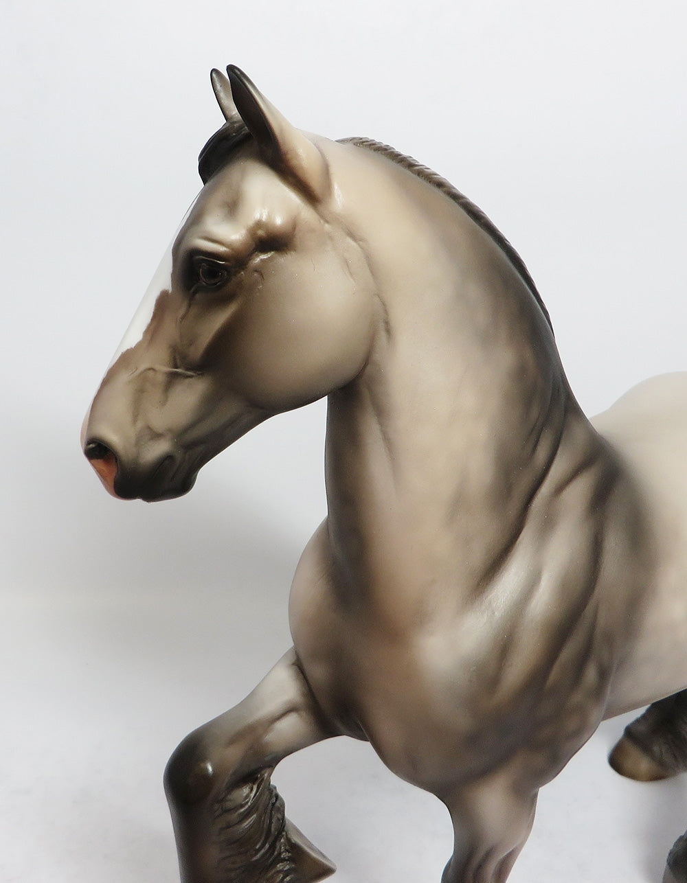 BELVIDERE - OOAK DAPPLE ROSE GREY TROTTING DRAFTER MODEL HORSE 2/22