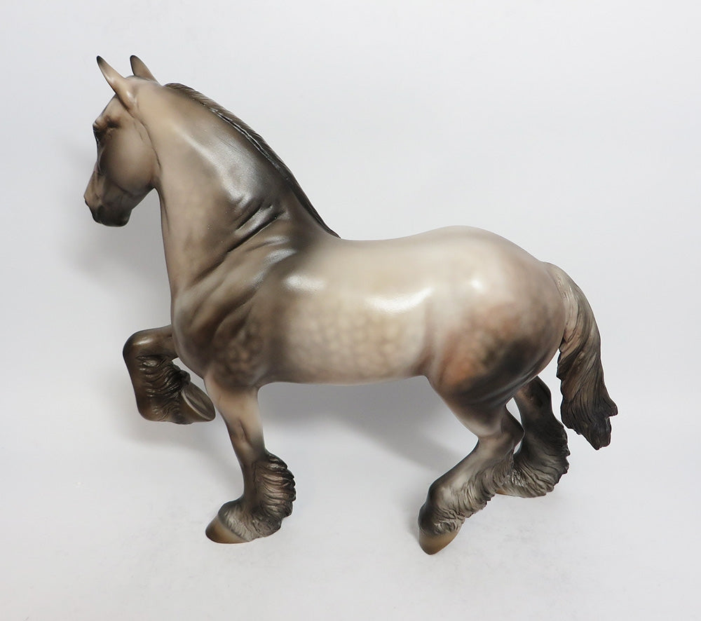 BELVIDERE - OOAK DAPPLE ROSE GREY TROTTING DRAFTER MODEL HORSE 2/22