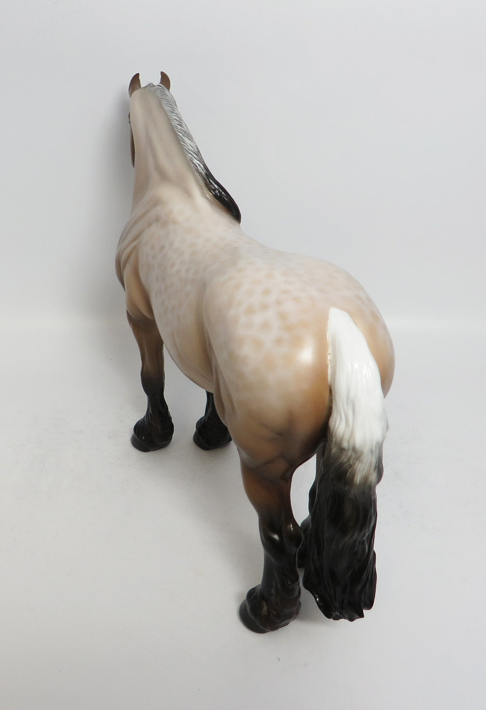 NELLIE-OOAK BAY ROAN REVERSE DAPPLE HEAVY DRAFT MARE MODEL HORSE BY SHERYL LEISURE 2/19/18