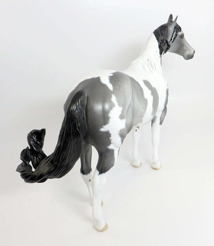 BEST KEPT SECRET-OOAK DAPPLE GREY MAPPED PAINT ISH MODEL HORSE 2/8