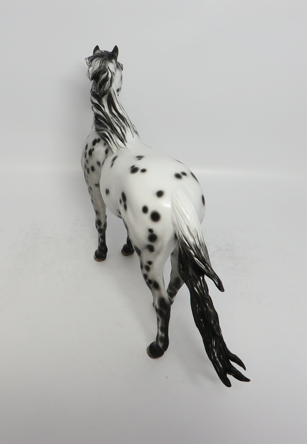 BLUE DANUBE-OOAK BLACK LEOAPRD APPALOOSA MUSTANG MODEL HORSE BY SHERYL LEISURE 3-1-18