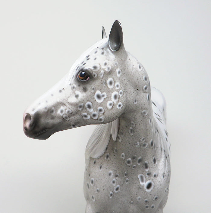 SALT AND PEPPA- OOAK APPALOOSA ISH MODEL HORSE BY SHERYL LEISURE 4/12