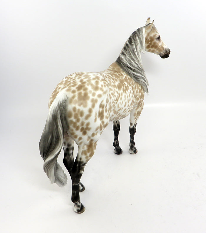 FAT TUESDAY-OOAK BUCKSKIN MARBLED APPALOOSA ISH MODEL HORSE 2/24