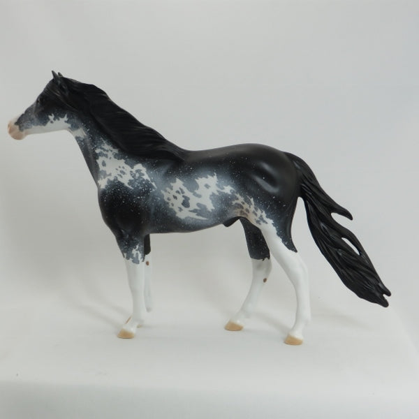 INDIAN PAINT - OOAK Black Sabino Mustang Model Horse - 5/15
