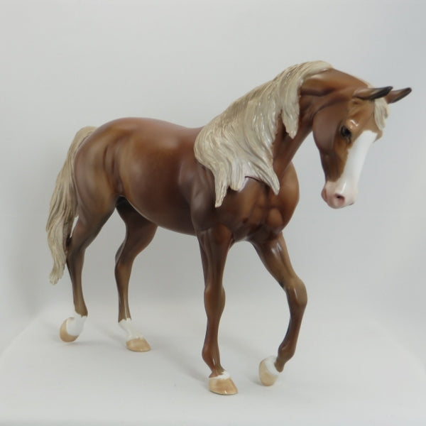 ADHERE - OOAK Dapple Chestnut Thoroughbred Mare Model Horse - 5/15