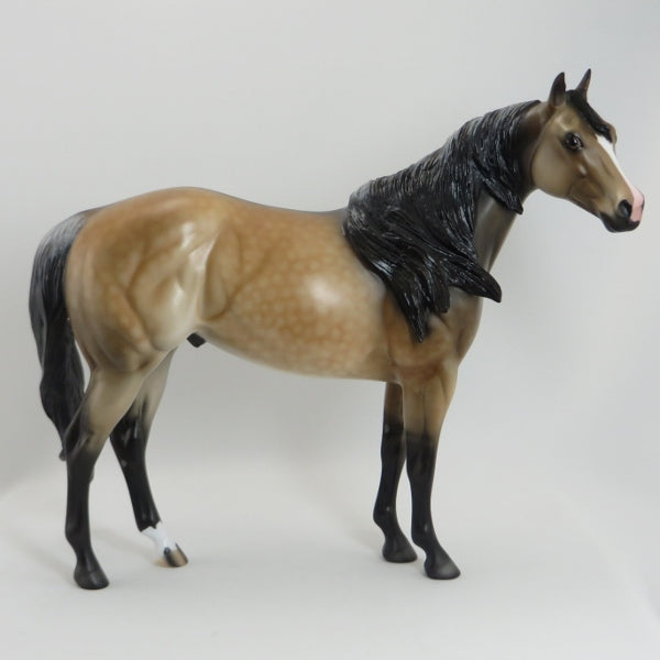 ICING ON THE CAKE - OOAK Frosty Dun Dappled Stock Model Horse - 5/15