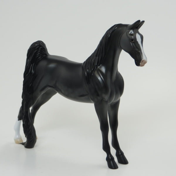 BLACK GARNET - Black Dappled Saddlebred Model Horse Pebble - LE2 - 5/15