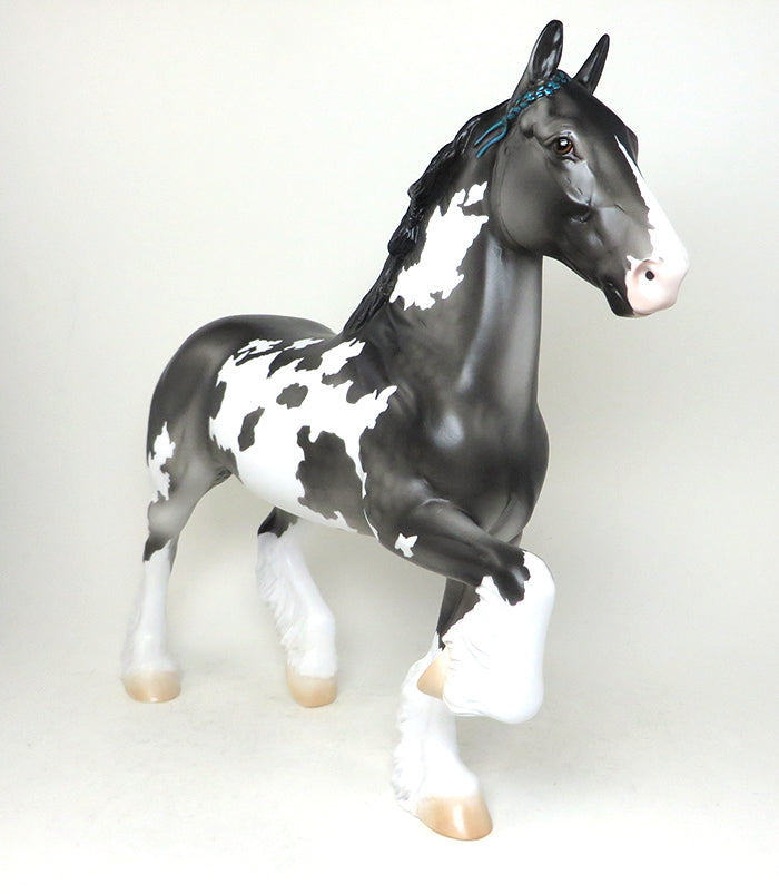 CABOOSE-DARK DAPPLE GREY PAINT TROTTING DRAFTER MODEL HORSE 3/31