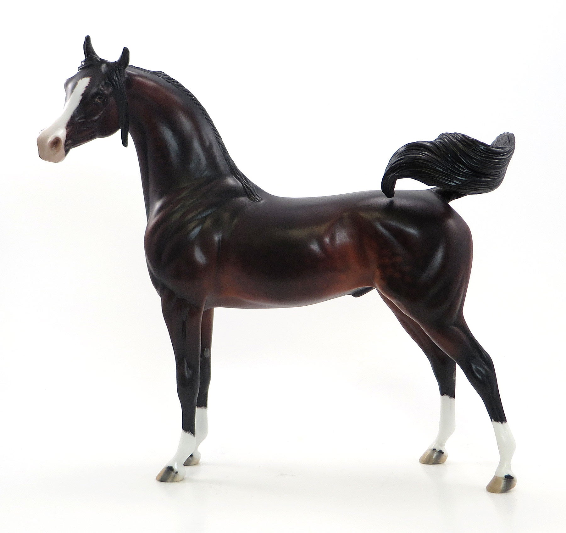 HOLY FIRE OF PATRIOTISM - OOAK Dark Dapple Bay Arabian Model Horse - 7/3