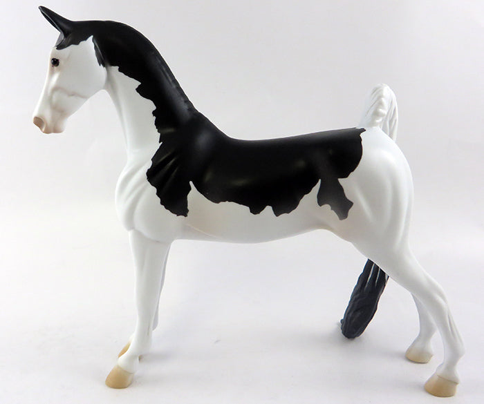SALEM-OOAK BLACK SPLASH PAINT SADDLEBRED MODEL HORSE 10/4/16