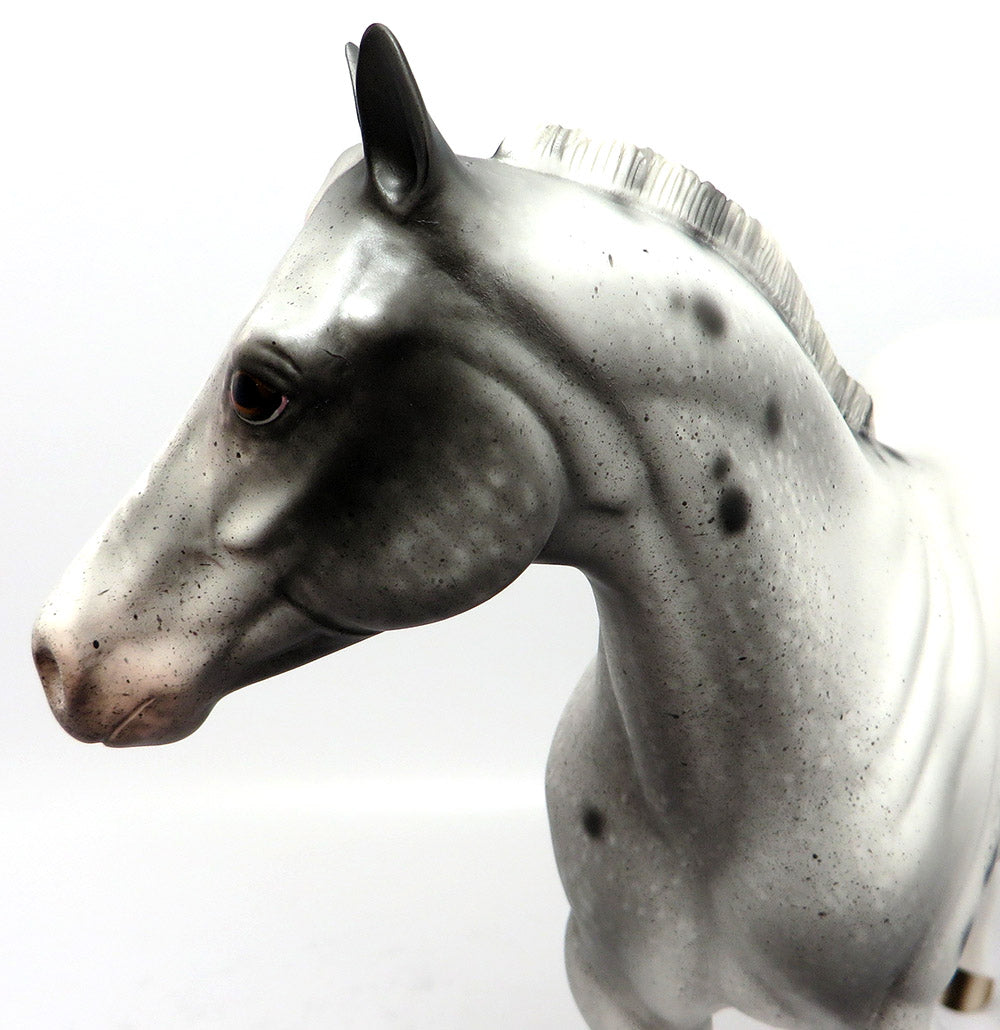 CRACKER JAX-OOAK BLACK APPALOOSA ISH MODEL HORSE 3/17