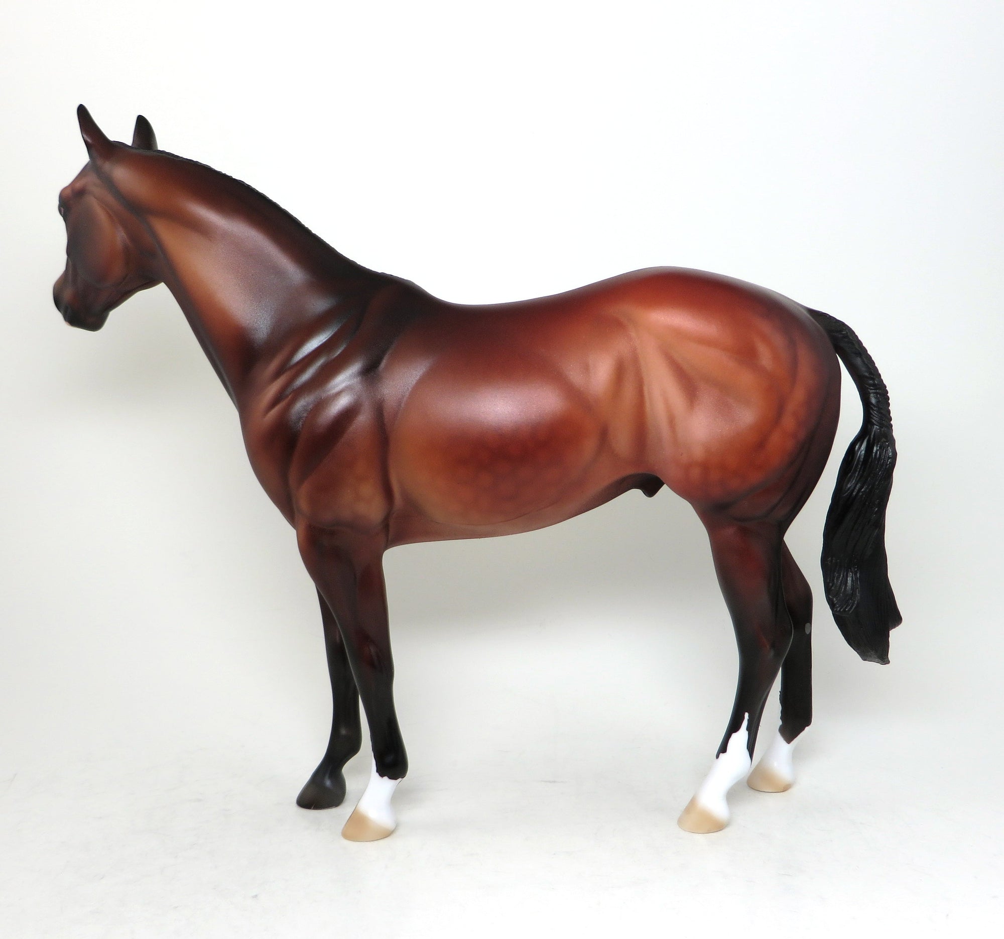 ZIP THIS CHIP-OOAK BRAIDED MANE AND TAIL DAPPLE BAY ISH MODEL HORSE 4/21