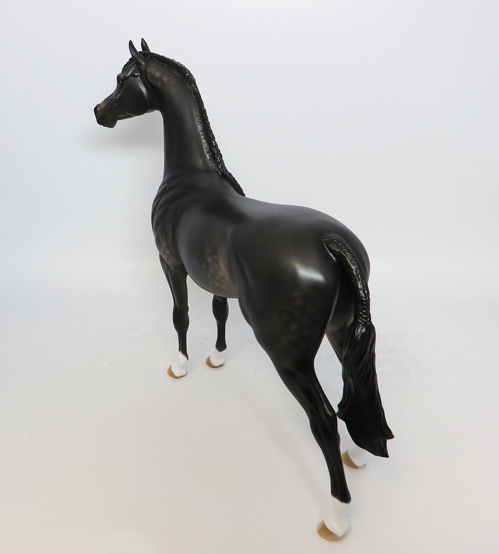 CHIVES~OOAK DAPPLE BLACK BRAIDED MANE AND TAIL ARABIAN MODEL HORSE 9/15/17