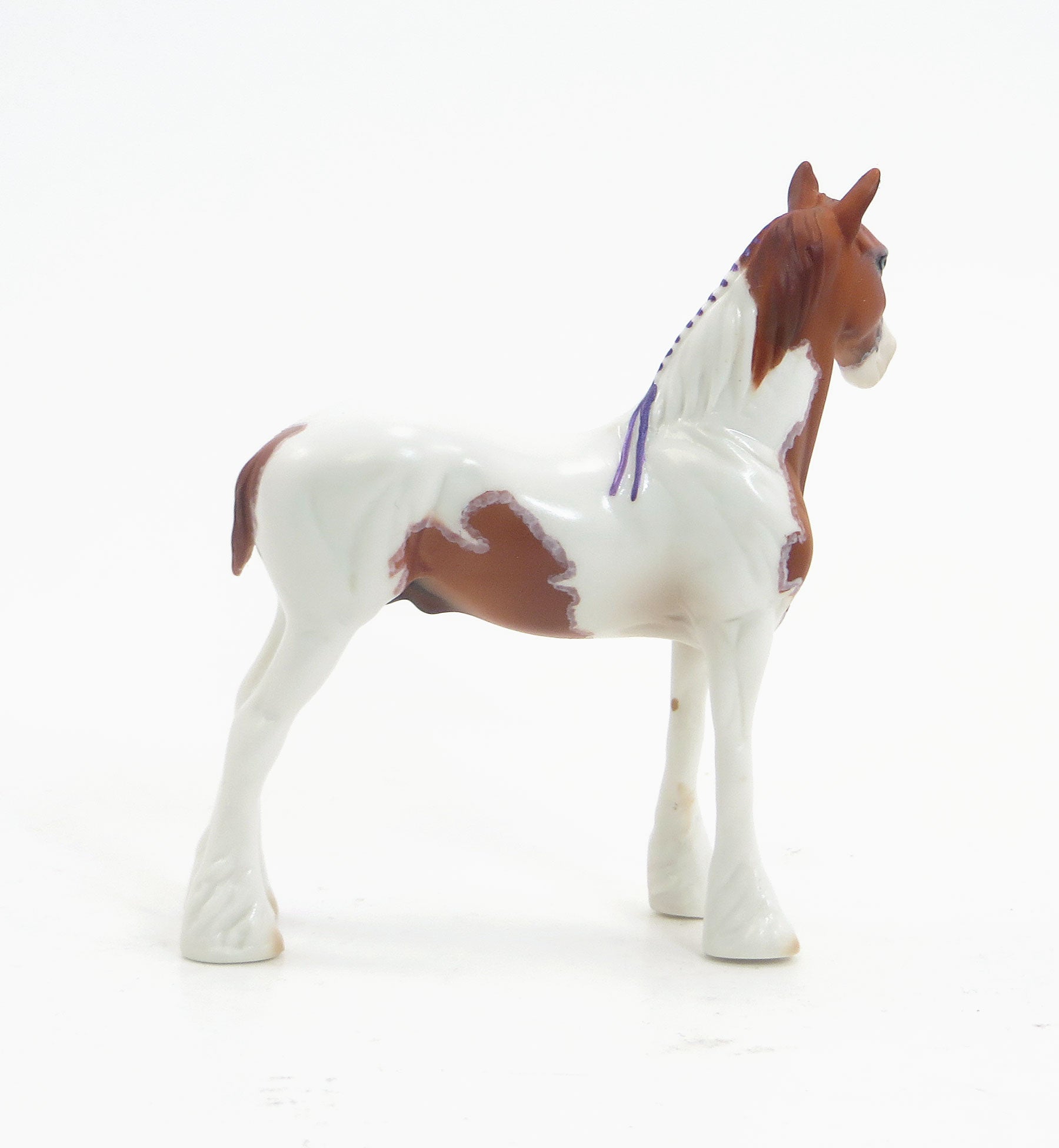 BLAKE - OOAK EQ 2015 Chestnut Pinto Drafter Chip W/ Purple Ribbons 7/23