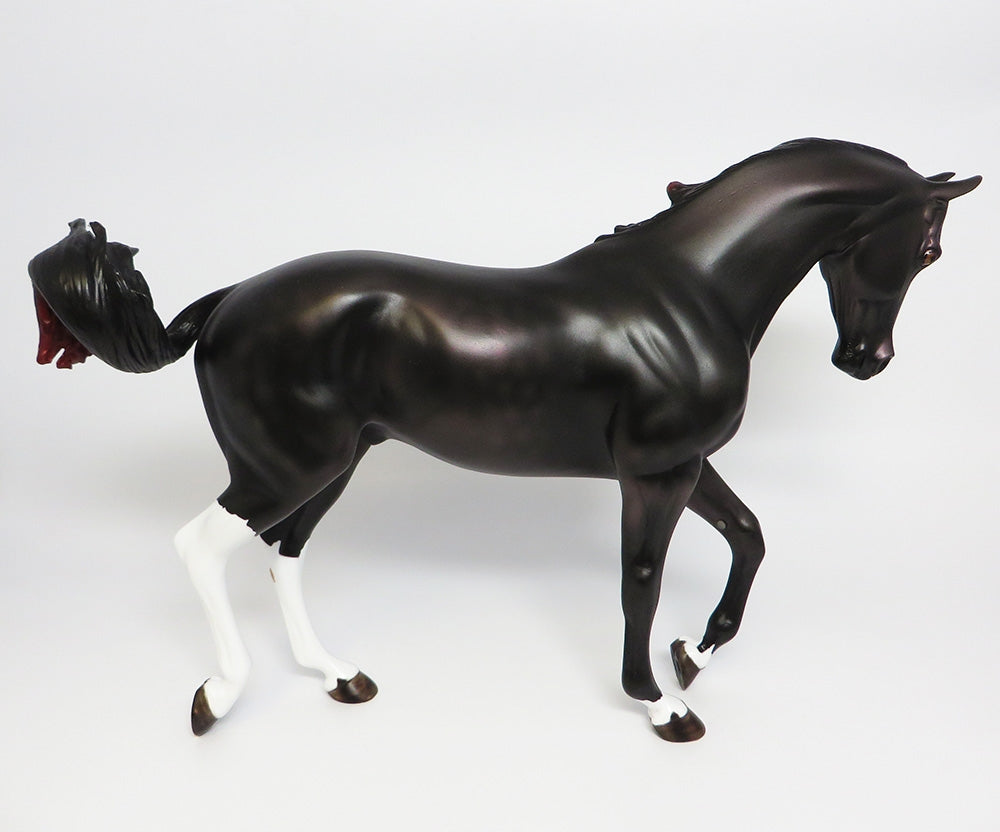BOUNCE~OOAK DAPPLE BLACK THOROUGHBRED MODEL HORSE 9/21/17