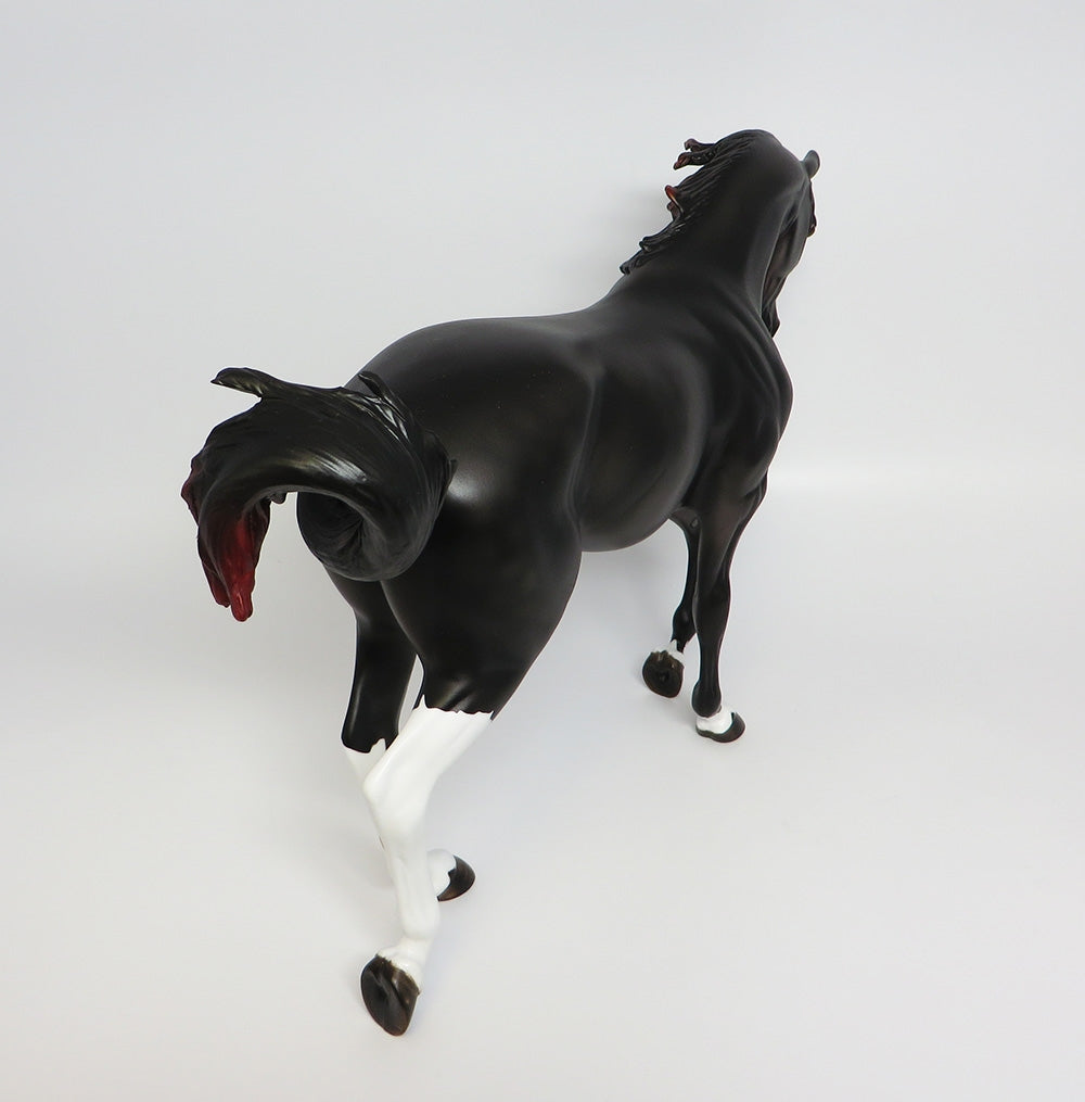 BOUNCE~OOAK DAPPLE BLACK THOROUGHBRED MODEL HORSE 9/21/17
