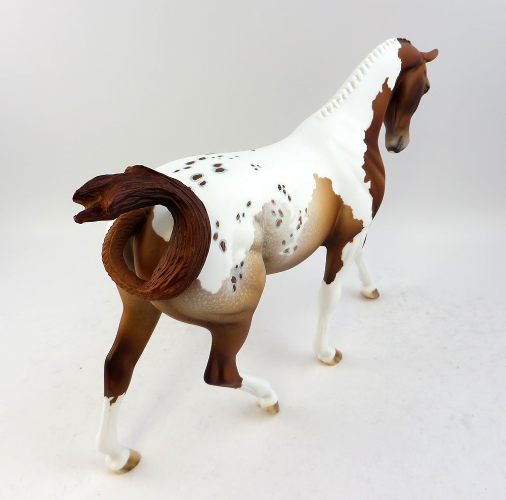 FOXX TROT-OOAK CHESTNUT PINTALOOSA PONY MODEL HORSE BY DAWN QUICK 3/24/17