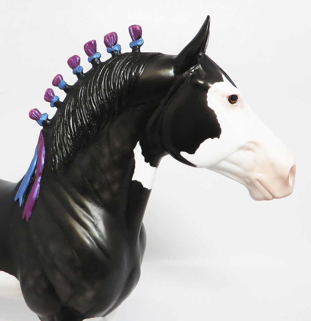 WIDOW'S PEAK~OOAK DAPPLE SPLASH PAINT STANDING DRAFTER MODEL HORSE BY SHERYL LEISURE 9/27/17