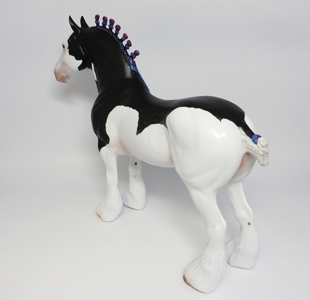 WIDOW'S PEAK~OOAK DAPPLE SPLASH PAINT STANDING DRAFTER MODEL HORSE BY SHERYL LEISURE 9/27/17