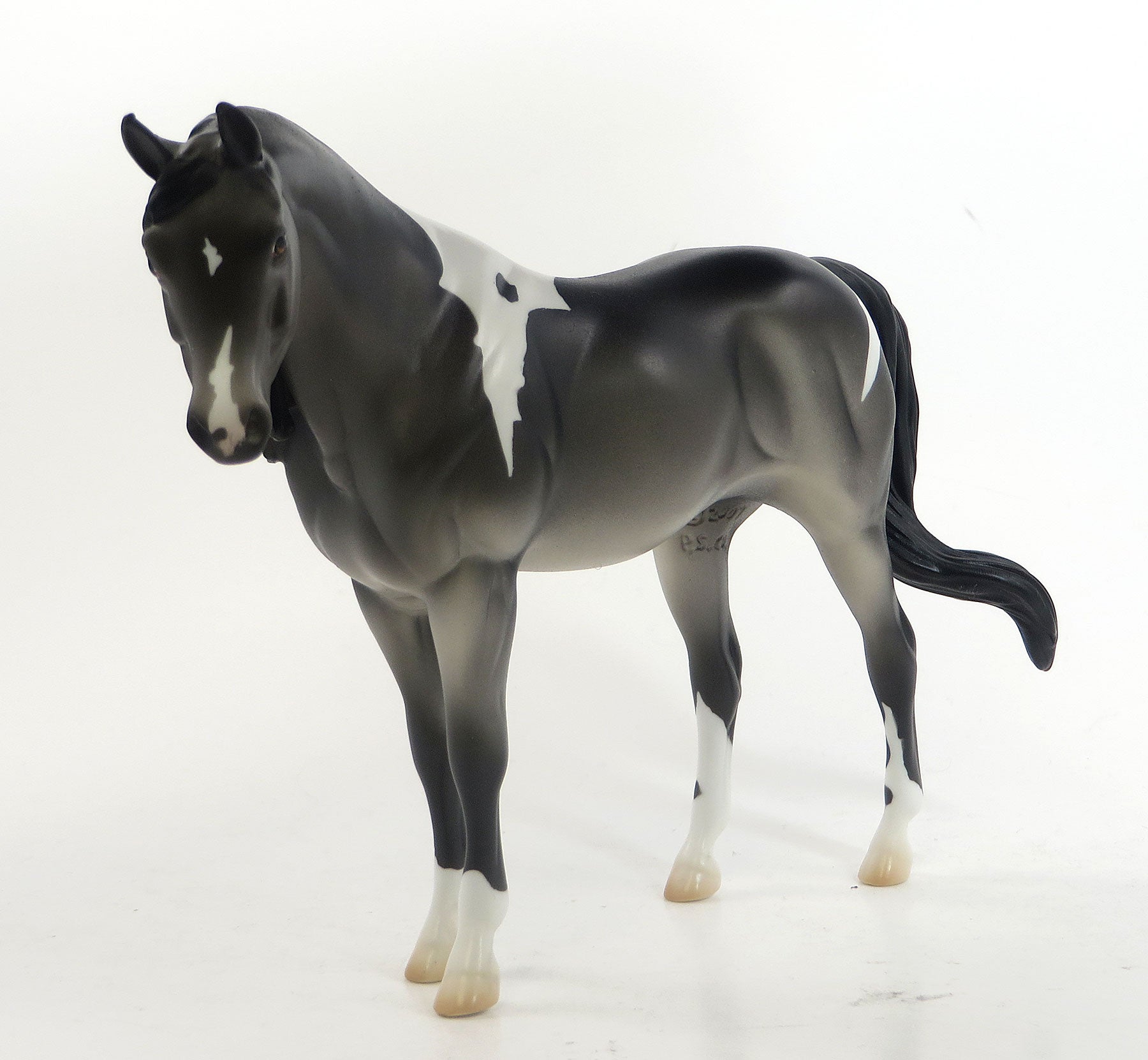 DEEP IN SPACE - Gray and White Pinto Arabian Model Horse Pebbles - LE3 - 3/15