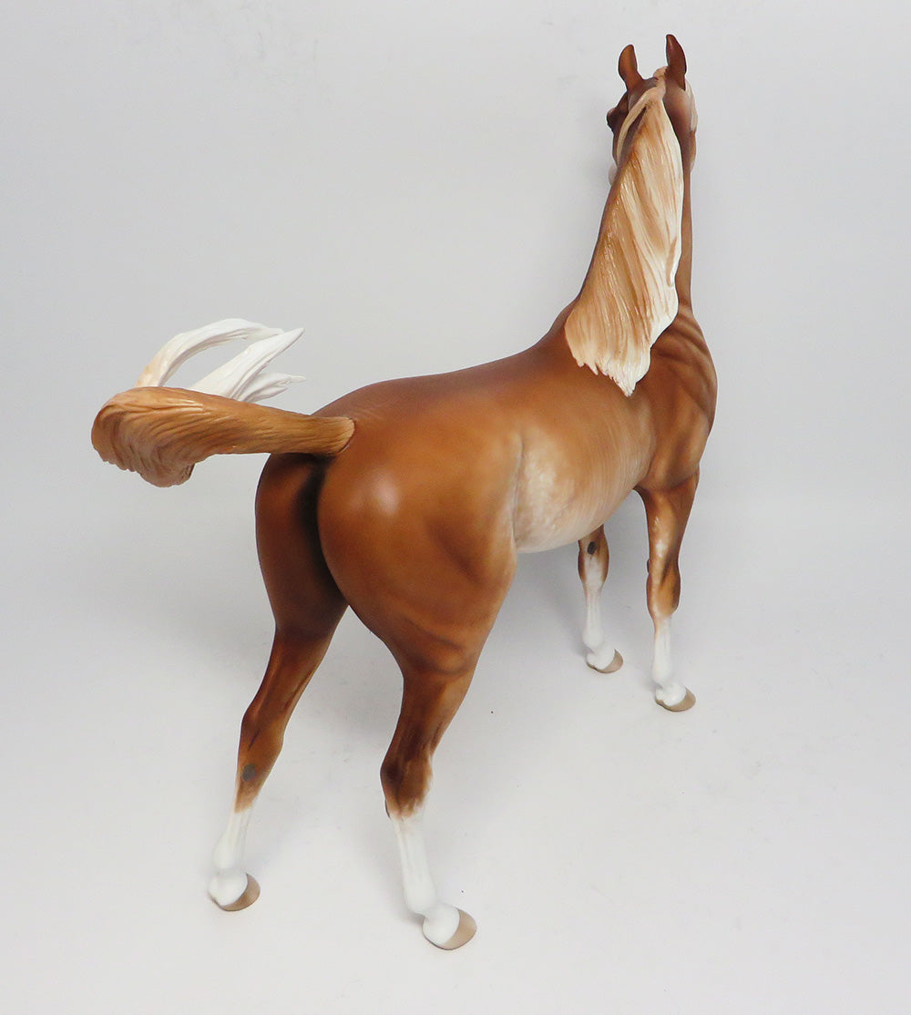 CARMEL BY THE SEA-OOAK CHESTNUT RABICANO ARABIAN MODEL HORSE BY SHERYL LEISURE 4/13