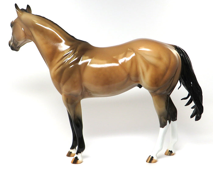 GOOSE-OOAK DAPPLED BUCKSKIN ISH MODEL HORSE 5/24